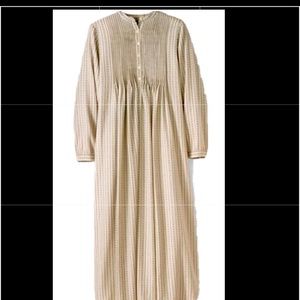 Vintage Ll Bean Dobby Pintuck Flannel Nightgown